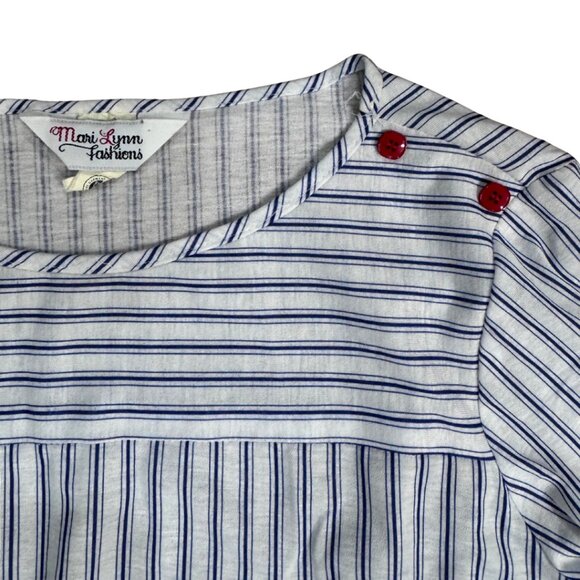 Vintage Mary Lynn Fashions Pin Stripe ILGWU Union Made Midi Dress - Picture 2 of 5